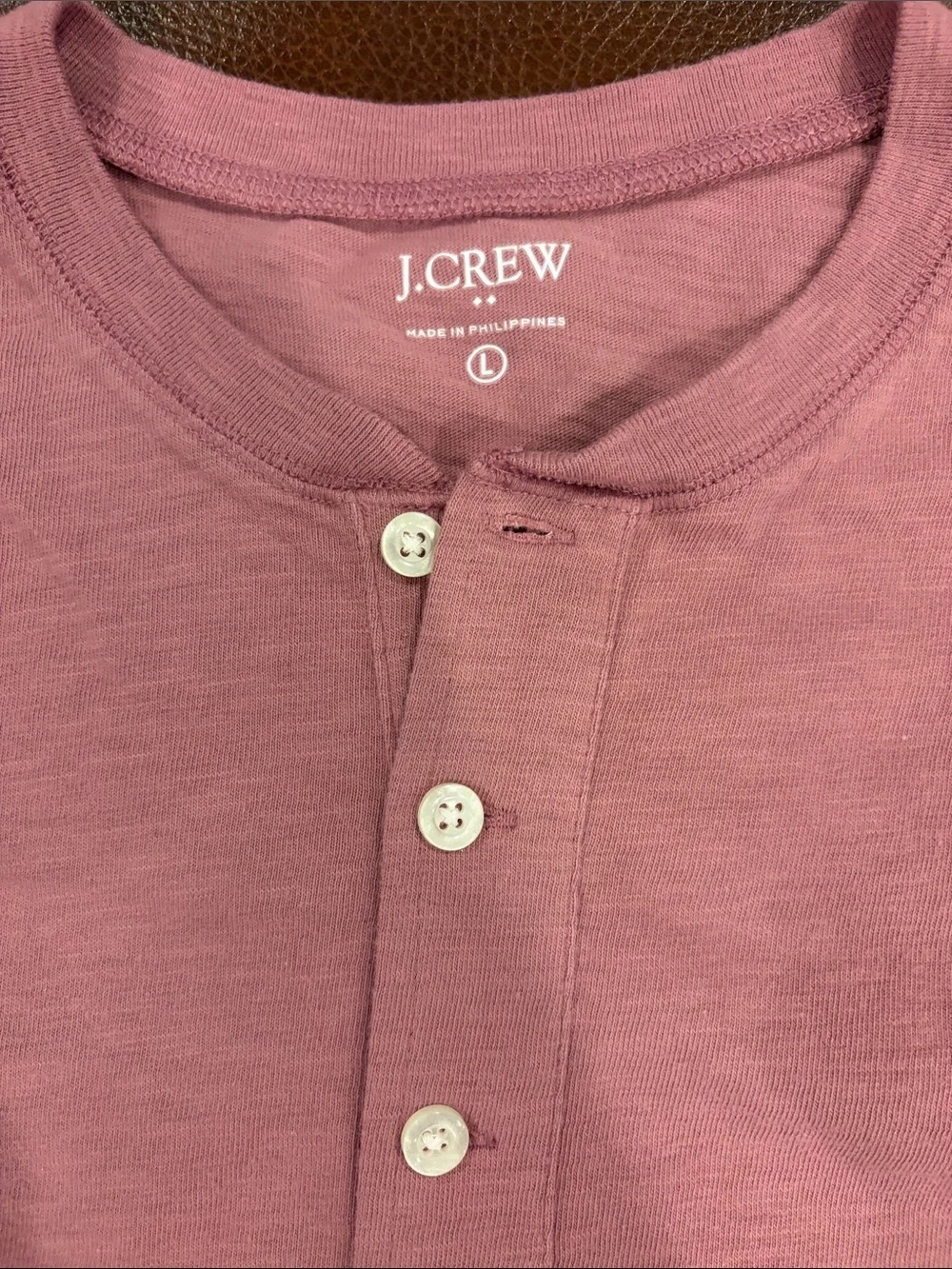 J. Crew Men’s Long-Sleeve Henley — Nantucket Red